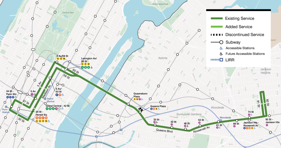 A detailed map of the Q32 bus route, showcasing its trajectory through NYC